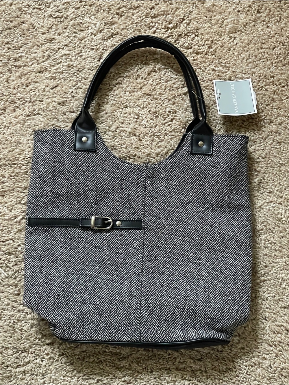 NWT black & white tote bag purse